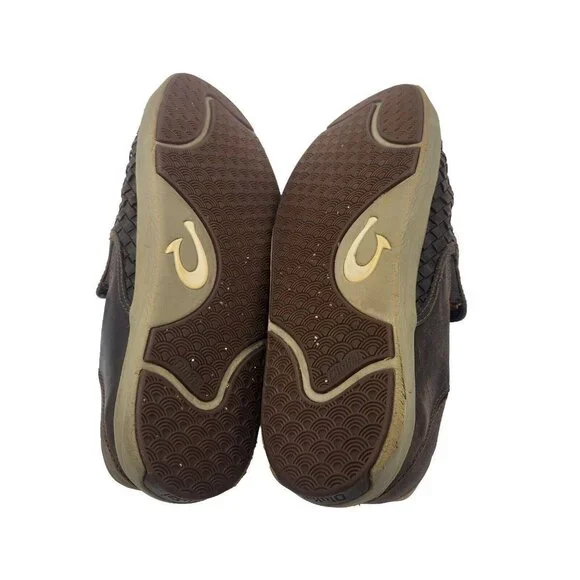 Olukai Lae'ahi Lauhala Brown Leather Slip-On Loafer Shoes 10486 Men’s Size 10 US - Picture 10 of 11